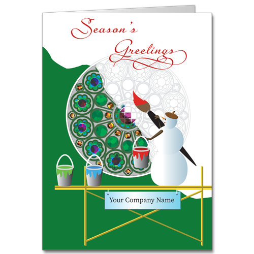 Artistic Business Holiday Cards Touch of Color 4121