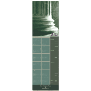 Rich, elegant hues of forest and sage greens in the illustration of a Roman column make this the perfect calendar card for attorneys and lawyers.